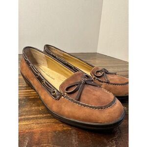 Softspots Brown Suede Leather Bow Boat Loafer Comfort Slip On Shoes Women's
6.5M